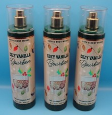 3 Bath  Body Works Lot COZY VANILLA BOURBON Fine Fragrance Mist FREE SHIPPING