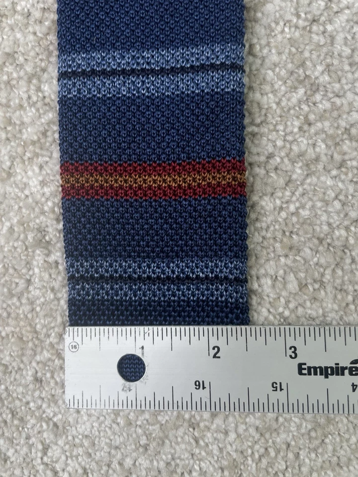 Corbata tejida Daniel Cremieux azul 100 % seda para hombre hecha en Italia Foto 4 de 4