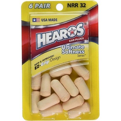 Hearos Ear Plugs Ultimate Softness Series 6 Pairs Nrr 32