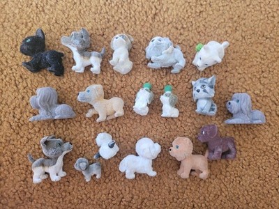 Vintage Puppy In My Pocket  And Other Animals Flocked Collectible Figures  X17