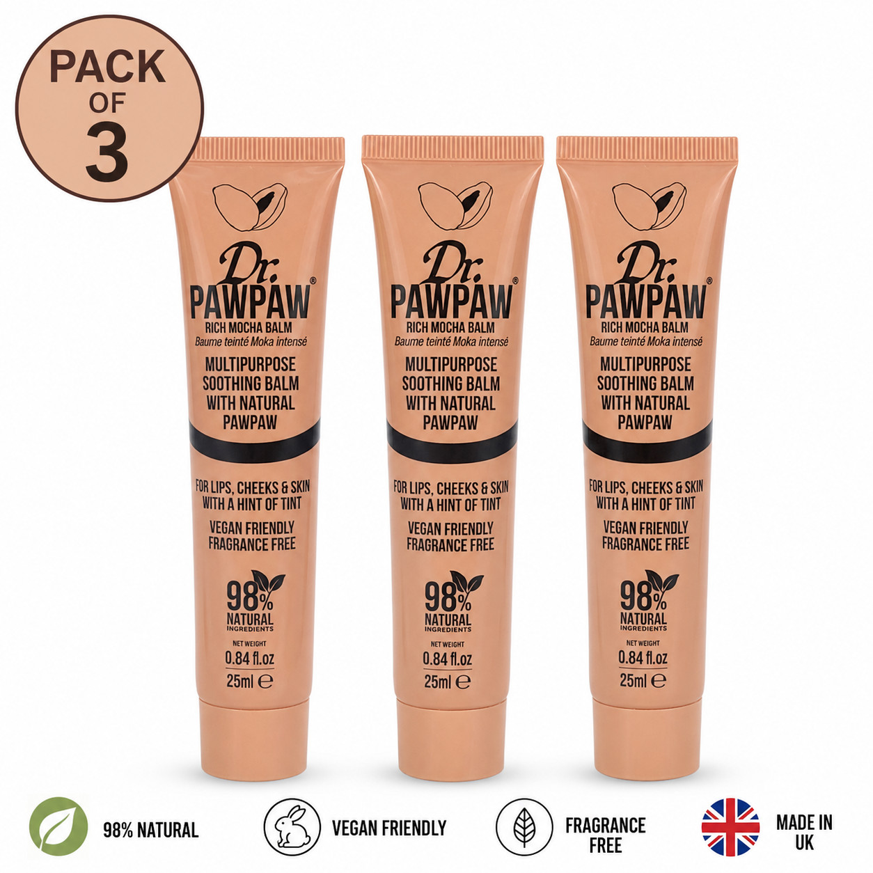 Dr Paw Paw Dr Pawpaw Rich Mocha Balm For Lips, Skin, Hair, Nails And Cuticles, 1 X 25Ml - Image 2