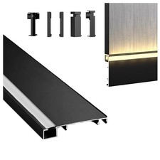 Wall Mount 3.3ft/1m LED Aluminum Skirting Baseboards, LED Strip Light Channel...