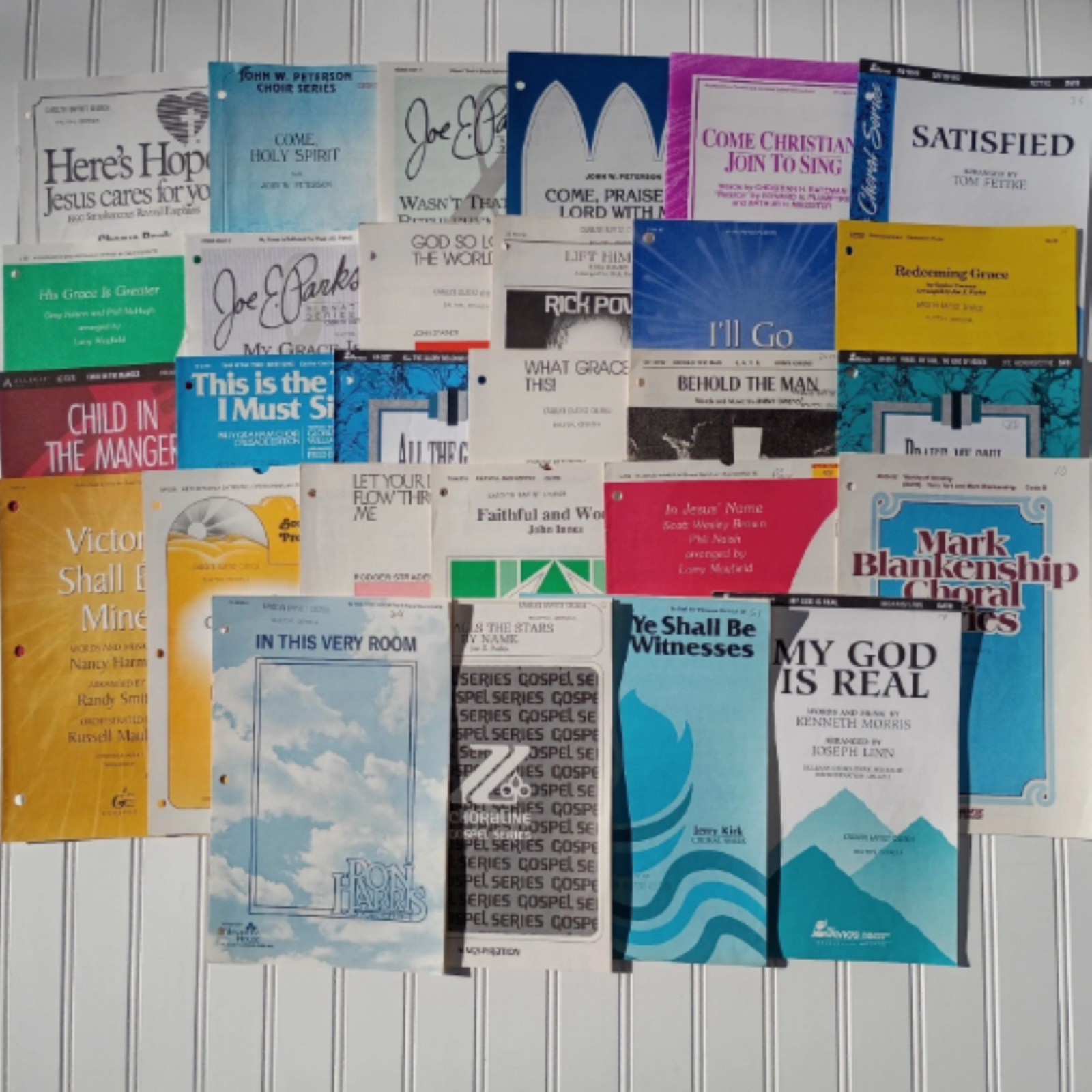LOT OF 22 Pieces Southern Gospel Sheet Music Church Choir Songs SATB Assorted