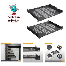 2 PCS 12  Rack Shelves for 19 inches Network Rack  Cabinets, 1U Rack Mount S...