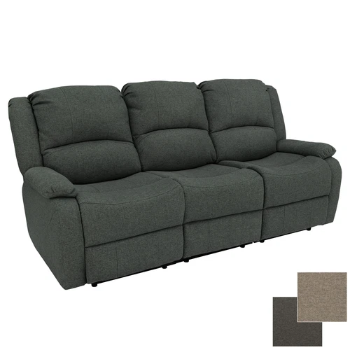 Charles 80" Cloth Double RV Wall Hugger Recliner Sofa Couch With Console Fossil