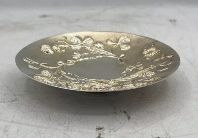 Christofle Clover France Silver Plate Ornate Flowers & Vines Nappy