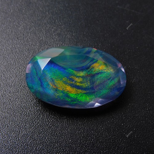 Piedra preciosa suelta corte ovalado brillante ópalo multicolor natural de 12,65 quilates CERTIFICADA - Imagen 3 de 13