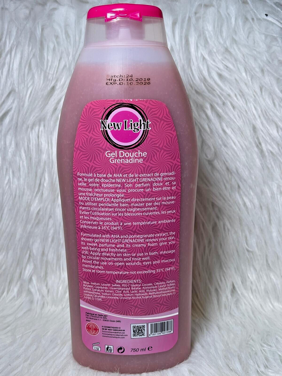 Gel Douche Exfoliant NEW LIGHT – Éclaircissant, Anti-taches, 750ml Neuf