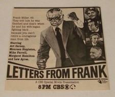 1979 CBS tv movie ad ~ LETTERS FROM FRANK Art Carney,Maureen Stapleton,Lew Ayres