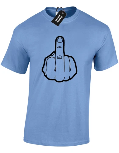 Middle Finger Silhouette Funny Rude Design Swearing Unisex T-Shirt - Bild 3 von 11