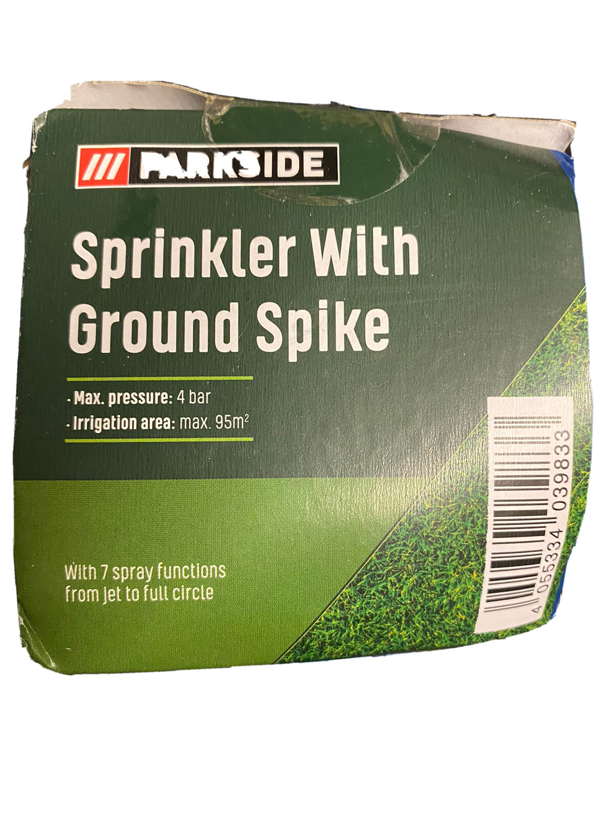 Parkside Garden Hose Lawn Sprinkler with Ground Spike 7 Spray Functions