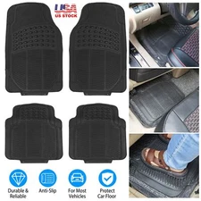4PCS Car Floor Mats for Auto All Weather Rubber Liners Heavy Duty Car Mats