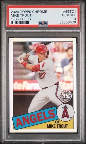 PSA 10 2020 Topps Chrome 1985 Refractor MIKE TROUT Graded GEM MINT #85TC1 REF