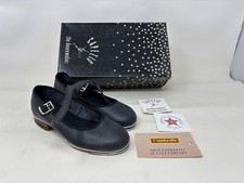 NOS NEW NIB CAPEZIO TAP DANCE SHOES Vintage Child Black Heel SIZE 12.5