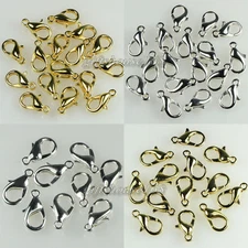 Wholesale! 200pcs Gold/Silver Plated Lobster Claw Clasps 10x6mm,12x7mm,14x7mm