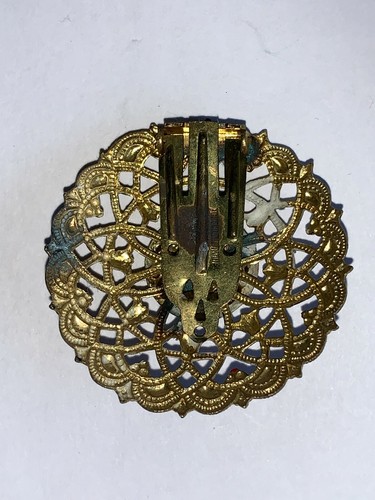Belle broche clip rétro en métal diamètre 4 cm - Picture 2 of 2