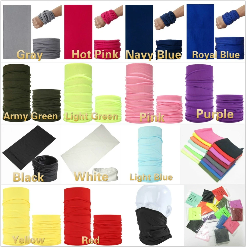 Однотонная балаклава маска для лица галтовщик шеи мотоциклист бандана зимний спорт SPF40 - Изображение 2 из 4