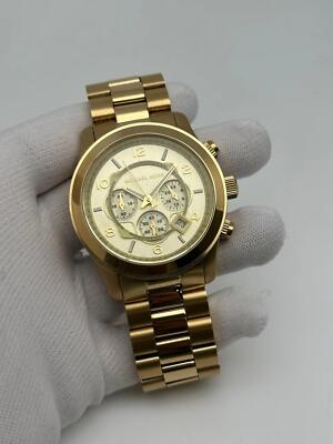 Michael Kors Runway Chronograph Gold-Tone Steel Champagne Dial