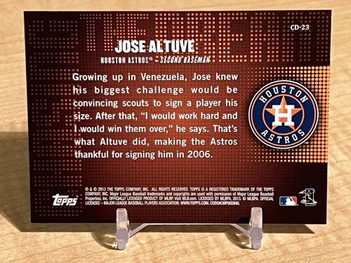 2013 Topps Chase the Dream Jose Altuve #CD-23 Houston Astros - Picture 2 of 2