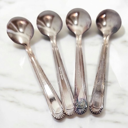 Veracruz Bellini Porcelain Espresso Cup Silverplate Saucers Spoons Set of 4 READ - Picture 15 of 17