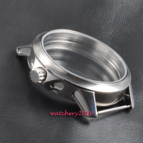 45mm Brushed 316L Stainless Steel Watch CASE For 6498 6497 Hand Wind Movement