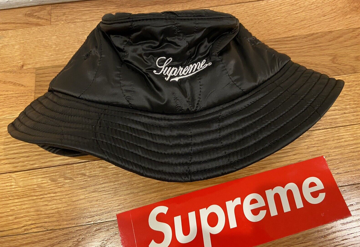 Supreme Black Quilted Liner Crusher Bucket Hat - Black - SIZE S/M - FW22