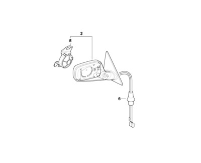 BMW Genuine Right OS Exterior Wing Mirror Folding Heated Black E46 