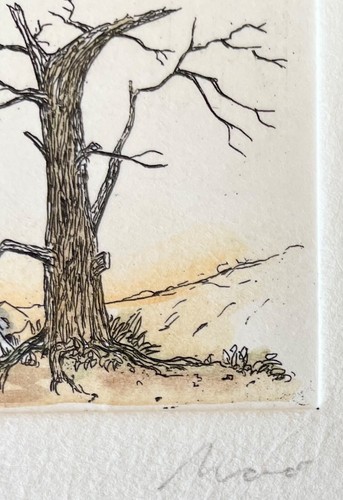 👩🎨 alter Baum verdorrt - Original Radierung signiert Voos nummeriert Grafik - Bild 4 von 4