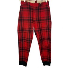Vintage 40  s 50  s Woolrich Wool Hunting Pants Buffalo Plaid 32 34 Double Knee