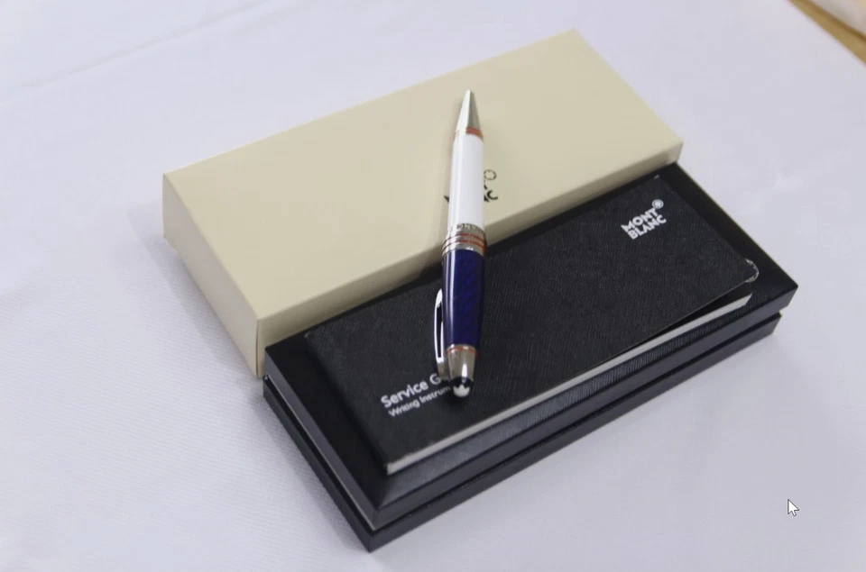Caneta esferográfica Montblanc JFK prata branca 2025 – Novo presente VIP, envio dos EUA - Imagem 2 de 4