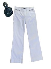 Escada Sport Pants Women Sz 4 EUR 34 28  Waist White Bootcut  Kate  Cotton NICE