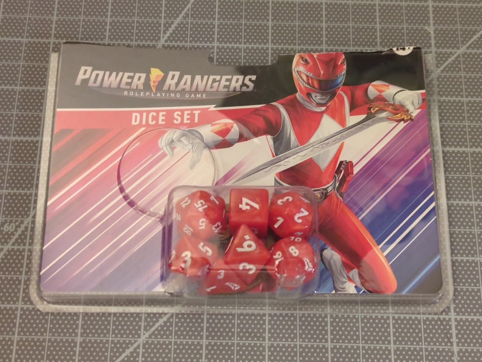 Power Rangers RPG Red Power Ranger Dice Set w/ Missing Coin RGS02334