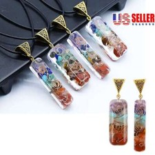 US 7 Chakra Orgone Energy Generator Pendant Copper Coil Orgonite Necklace Gifts