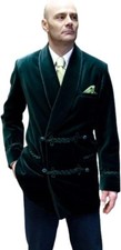 Men's Smoking Jackets Green Velvet Smoking Robe's Coat