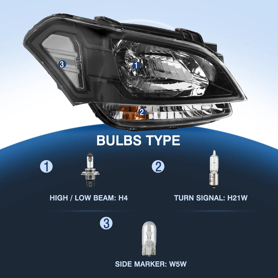 For 2010-2011 Kia Soul Black Headlights Headlamps Halogen Set Left+Right Side - Image 2 of 4