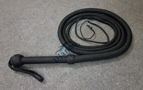 Látigo de nailon negro premium Paracord de 4 pies 12 trenzas resistente personalizado Bullwhip - Imagen 7 de 10