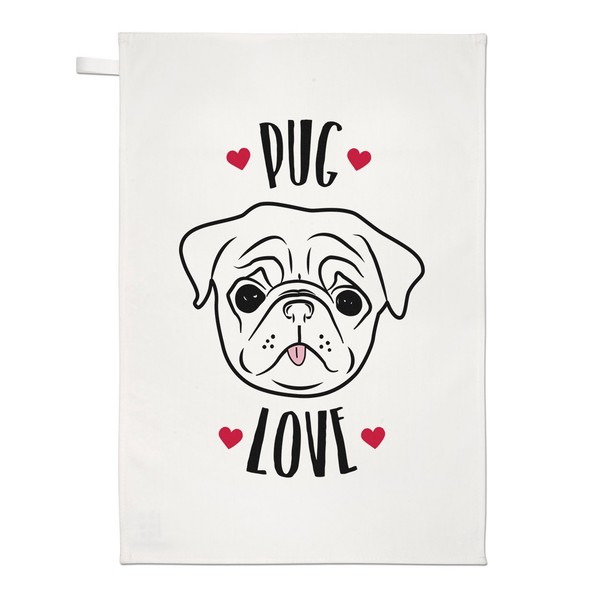 Mops Liebe Geschirrtuch SpüLlappen - Hunde Hund Welpe Lustig-image