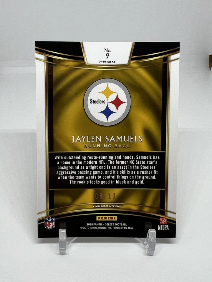 2018 Panini Select Jaylen Samuels Rookie RC Concourse Gold #/10 - Image 2 of 2