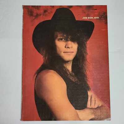Jon Bon Jovi & Joe Elliott bathtub color pinup poster clipping vintage 80s 8x10