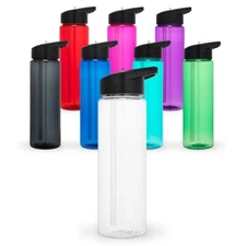 Set of 4 Sport Water Bottle 24 Oz With sipper straw