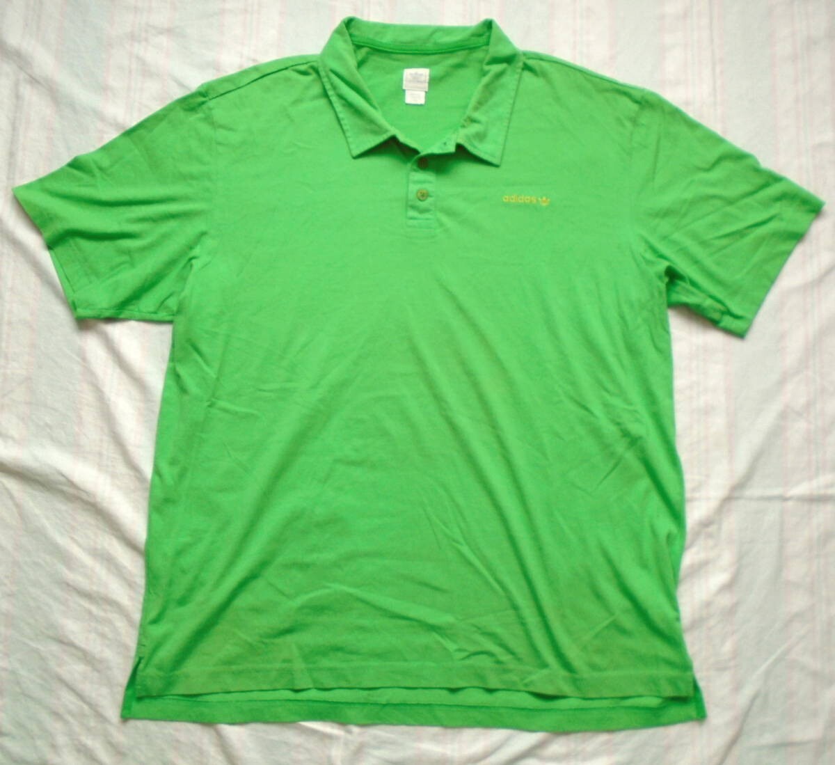 Vintage 2000s Adidas Polo Shirt 2XL XXL Green Short Sleeve