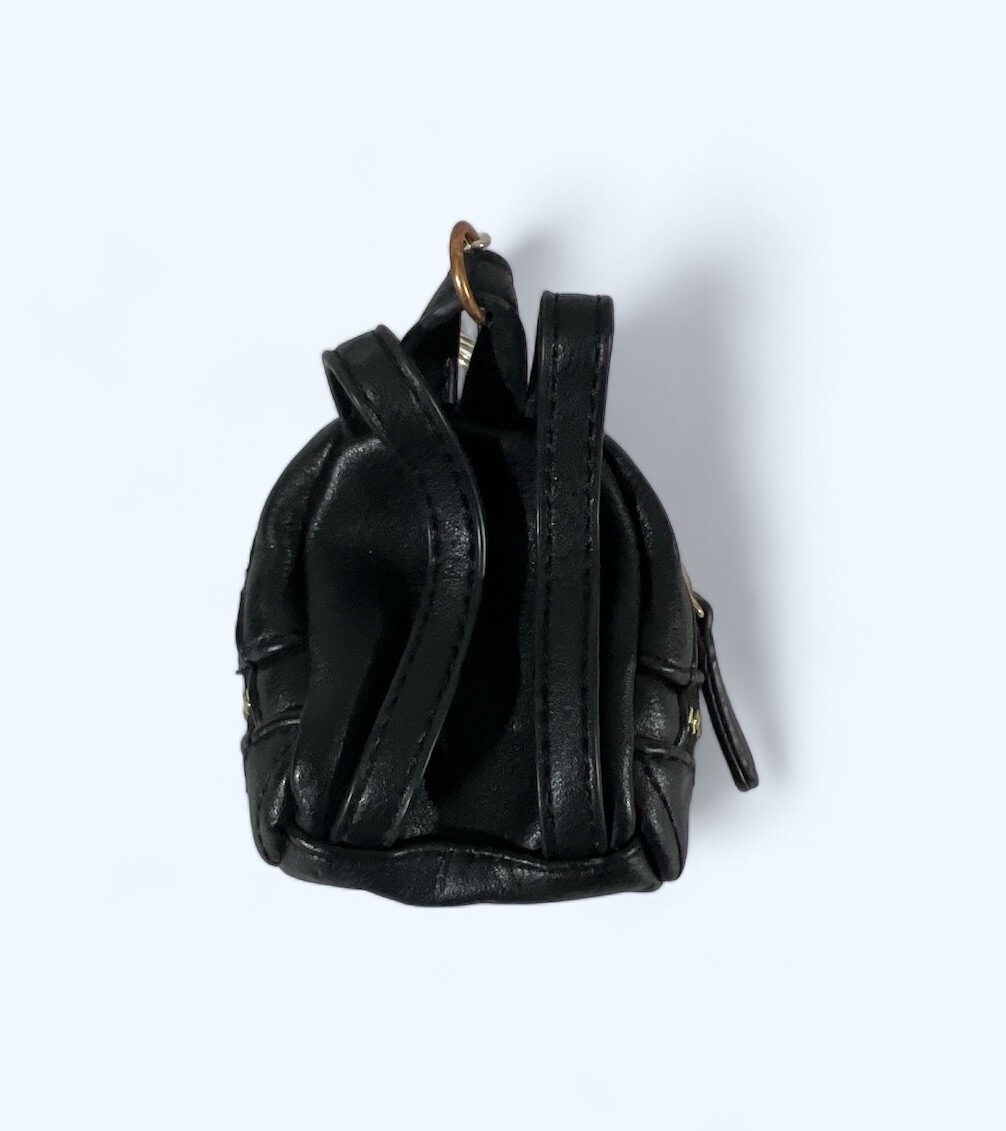 RARE Zip Design GUESS Logo Black Mini Backpack With Key
