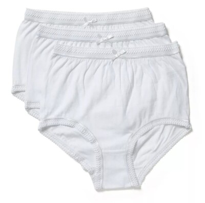 Damen 6er Pack Marlon 100% Baumwolle Voll Slips Slips Unterwäsche Weiß