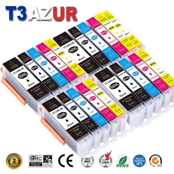 Cartucce Compatibili MG6350 MG7550 Cartucce XL Compatibili Canon PGI-550 XXL BK CLI-551 XL - Set Colori Con Grigio Set Cartucce Canon PIXMA MG Serie - Foto 3