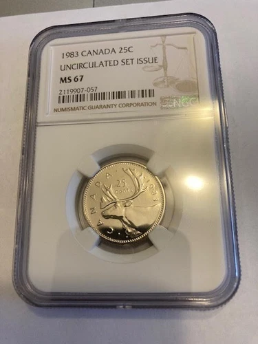 1983 Canada Quarter-25 Cents NGC Graded MS67