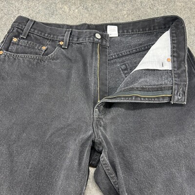 VINTAGE Levis 550 Jeans Mens 40x32 Black Relaxed Straight Dark