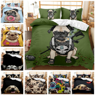 Dog Pug Puppy Collection Single/Double/Queen/King Bed Quilt Cover - Main Image