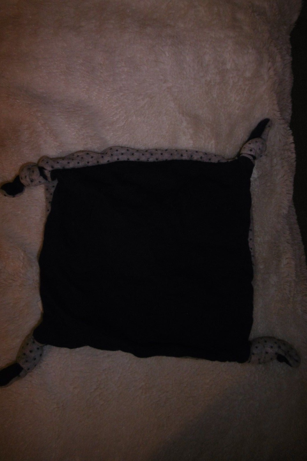Doudou plat chat gris Monoprix Bout'chou naissance carré motif étoile bleu - 2