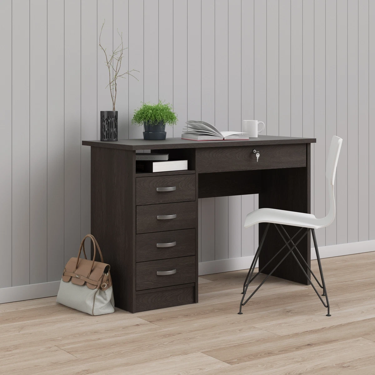 Porch Den Skylar 5 drawer Desk Truffle Small