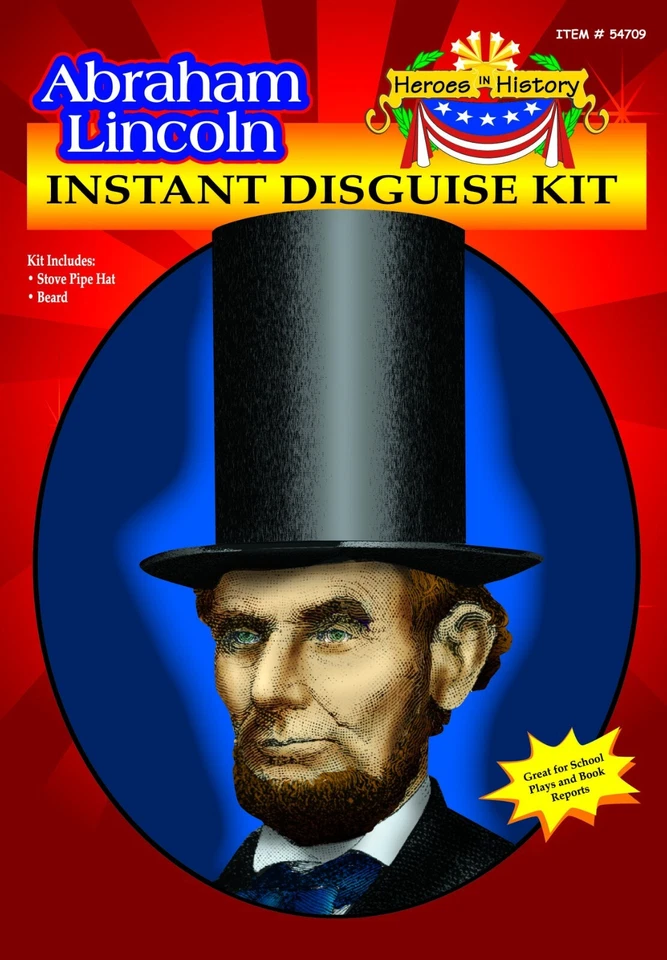 HÉROES EN LA HISTORIA ABRAHAM LINCOLN Kit de Disfraz Instantáneo Juegos Escolares Foto 2 de 2